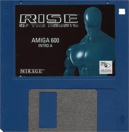 Cartridge artwork for Rise Of The Robots on the Commodore Amiga.