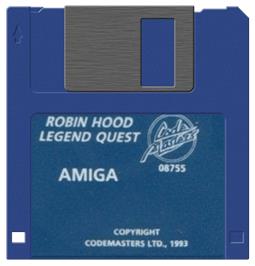 Cartridge artwork for Robin Hood: Legend Quest on the Commodore Amiga.