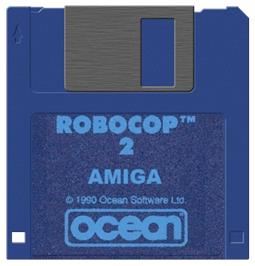 Cartridge artwork for Robocop 2 on the Commodore Amiga.