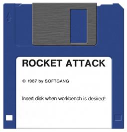 Cartridge artwork for Rocket Attack on the Commodore Amiga.
