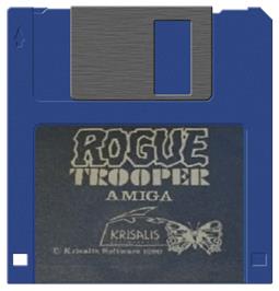 Cartridge artwork for Rogue Trooper on the Commodore Amiga.