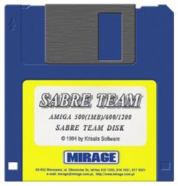 Cartridge artwork for Sabre Team on the Commodore Amiga.