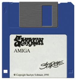 Cartridge artwork for Sarakon on the Commodore Amiga.