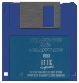 Cartridge artwork for Scooby-doo And Scrappy-doo on the Commodore Amiga.