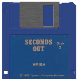 Cartridge artwork for Seconds Out on the Commodore Amiga.