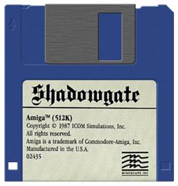 Cartridge artwork for Shadowgate on the Commodore Amiga.