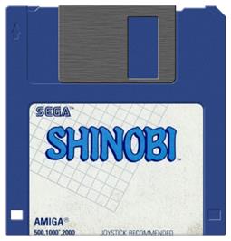 Cartridge artwork for Shinobi on the Commodore Amiga.