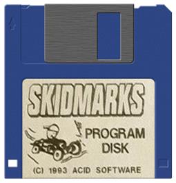 Cartridge artwork for Skidmarks on the Commodore Amiga.