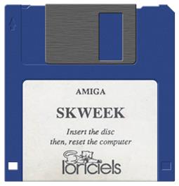 Cartridge artwork for Skweek on the Commodore Amiga.