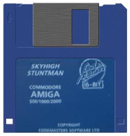 Cartridge artwork for Sky High Stuntman on the Commodore Amiga.