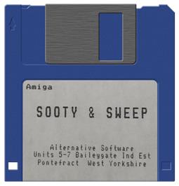 Cartridge artwork for Sooty And Sweep on the Commodore Amiga.