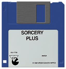 Cartridge artwork for Sorcery Plus on the Commodore Amiga.