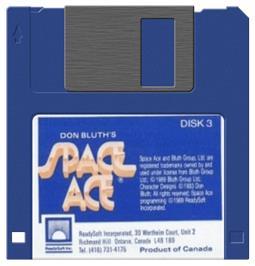 Cartridge artwork for Space Ace (1989) on the Commodore Amiga.