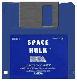 Cartridge artwork for Space Hulk on the Commodore Amiga.