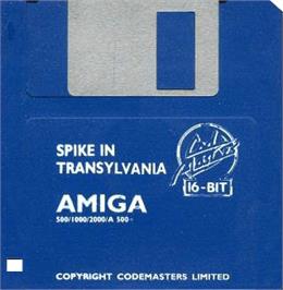 Cartridge artwork for Spike in Transilvania on the Commodore Amiga.
