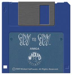 Cartridge artwork for Spy Vs Spy on the Commodore Amiga.