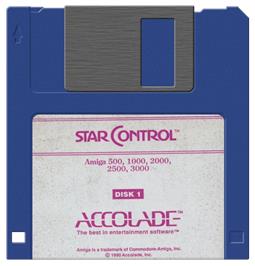 Cartridge artwork for Star Control on the Commodore Amiga.