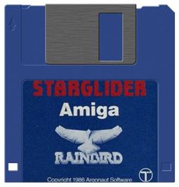 Cartridge artwork for Starglider on the Commodore Amiga.