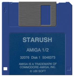 Cartridge artwork for Starush on the Commodore Amiga.