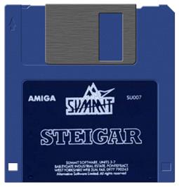 Cartridge artwork for Steigar on the Commodore Amiga.
