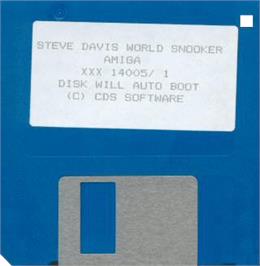 Cartridge artwork for Steve Davis World Snooker on the Commodore Amiga.