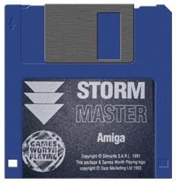 Cartridge artwork for Storm Master on the Commodore Amiga.