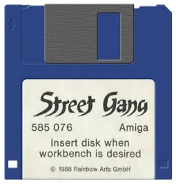 Cartridge artwork for Street Gang on the Commodore Amiga.