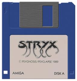 Cartridge artwork for Stryx on the Commodore Amiga.