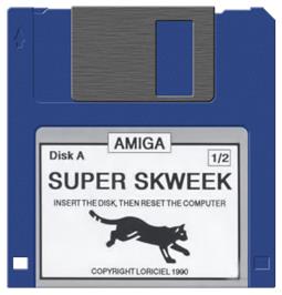 Cartridge artwork for Super Skweek on the Commodore Amiga.