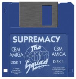 Cartridge artwork for Supremacy - Your Will Be Done on the Commodore Amiga.