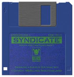 Cartridge artwork for Syndicate on the Commodore Amiga.