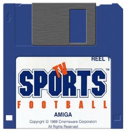 Cartridge artwork for TV Sports Football on the Commodore Amiga.