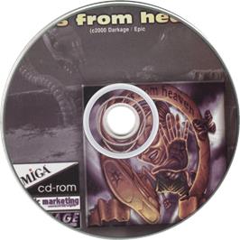 Cartridge artwork for Tales from Heaven on the Commodore Amiga.