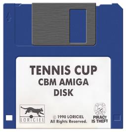 Cartridge artwork for Tennis Cup on the Commodore Amiga.