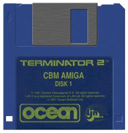 Cartridge artwork for Terminator 2 - Judgment Day on the Commodore Amiga.