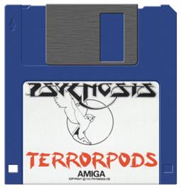 Cartridge artwork for Terrorpods on the Commodore Amiga.