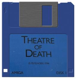 Cartridge artwork for Theatre of Death on the Commodore Amiga.
