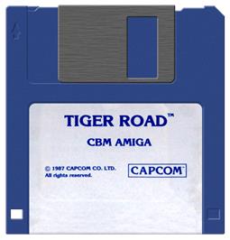 Cartridge artwork for Tiger Road on the Commodore Amiga.