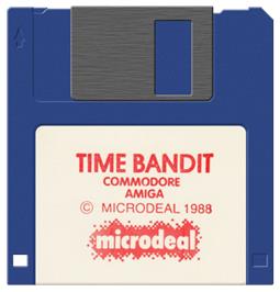 Cartridge artwork for Time Bandit on the Commodore Amiga.