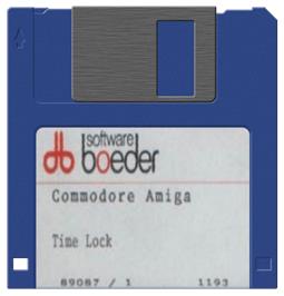 Cartridge artwork for Time Lock on the Commodore Amiga.
