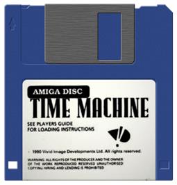 Cartridge artwork for Time Machine on the Commodore Amiga.