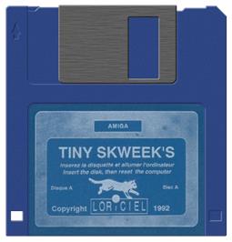 Cartridge artwork for Tiny Skweeks on the Commodore Amiga.