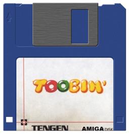 Cartridge artwork for Toobin' on the Commodore Amiga.
