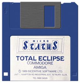 Cartridge artwork for Total Eclipse on the Commodore Amiga.