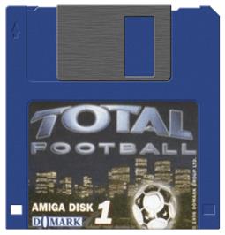 Cartridge artwork for Total Football on the Commodore Amiga.