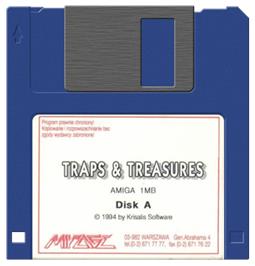Cartridge artwork for Traps 'n' Treasures on the Commodore Amiga.