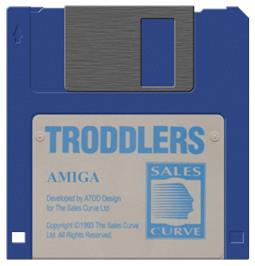 Cartridge artwork for Troddlers on the Commodore Amiga.