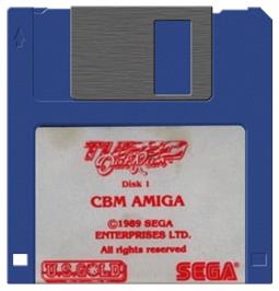Cartridge artwork for Turbo Out Run on the Commodore Amiga.
