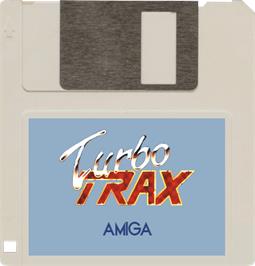 Cartridge artwork for Turbo Trax (Arcane) on the Commodore Amiga.