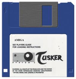 Cartridge artwork for Tusker on the Commodore Amiga.